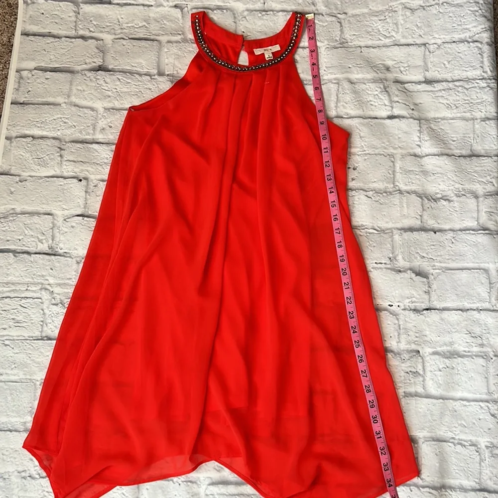 Mine Red Flared Summer Red Dress - Picture 5 of 5